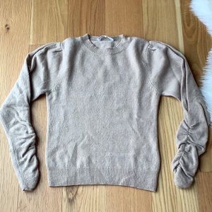 Frame puff sleeve cashmere sweater